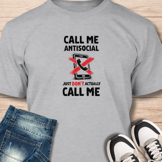 "Call Me Antisocial" T‑Shirt - Humor Tee