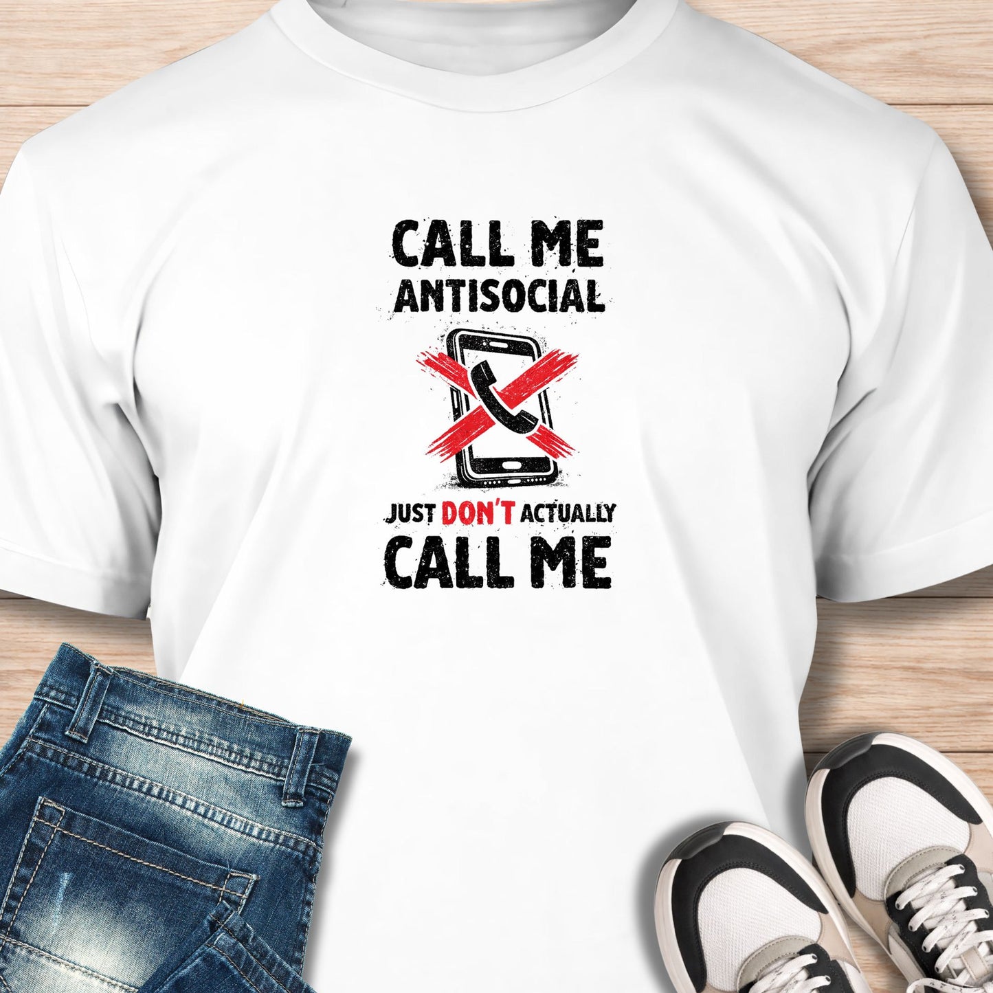 "Call Me Antisocial" T‑Shirt - Humor Tee