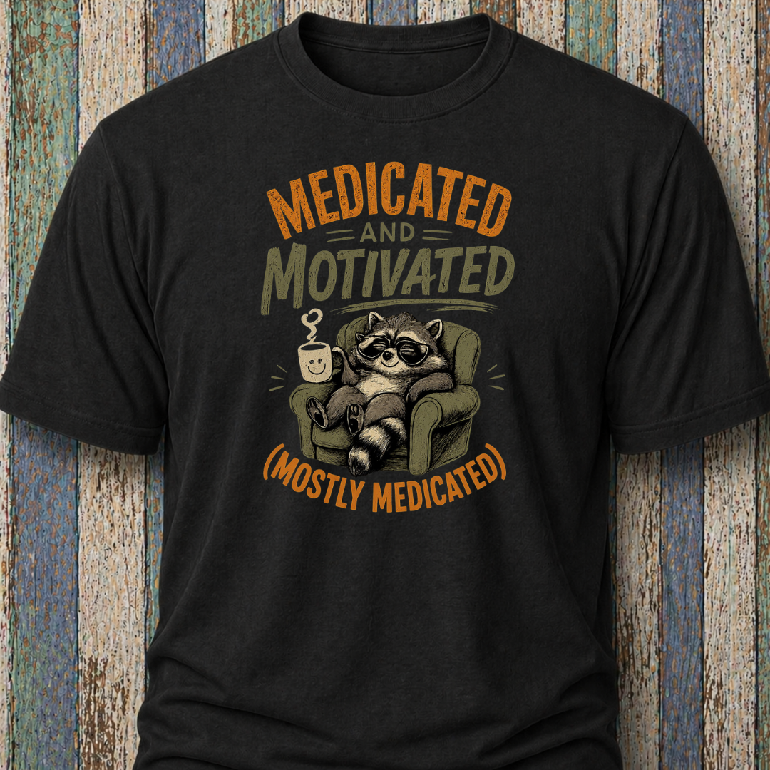 Medicated And Motivated with graphic (Mostly Medicated)