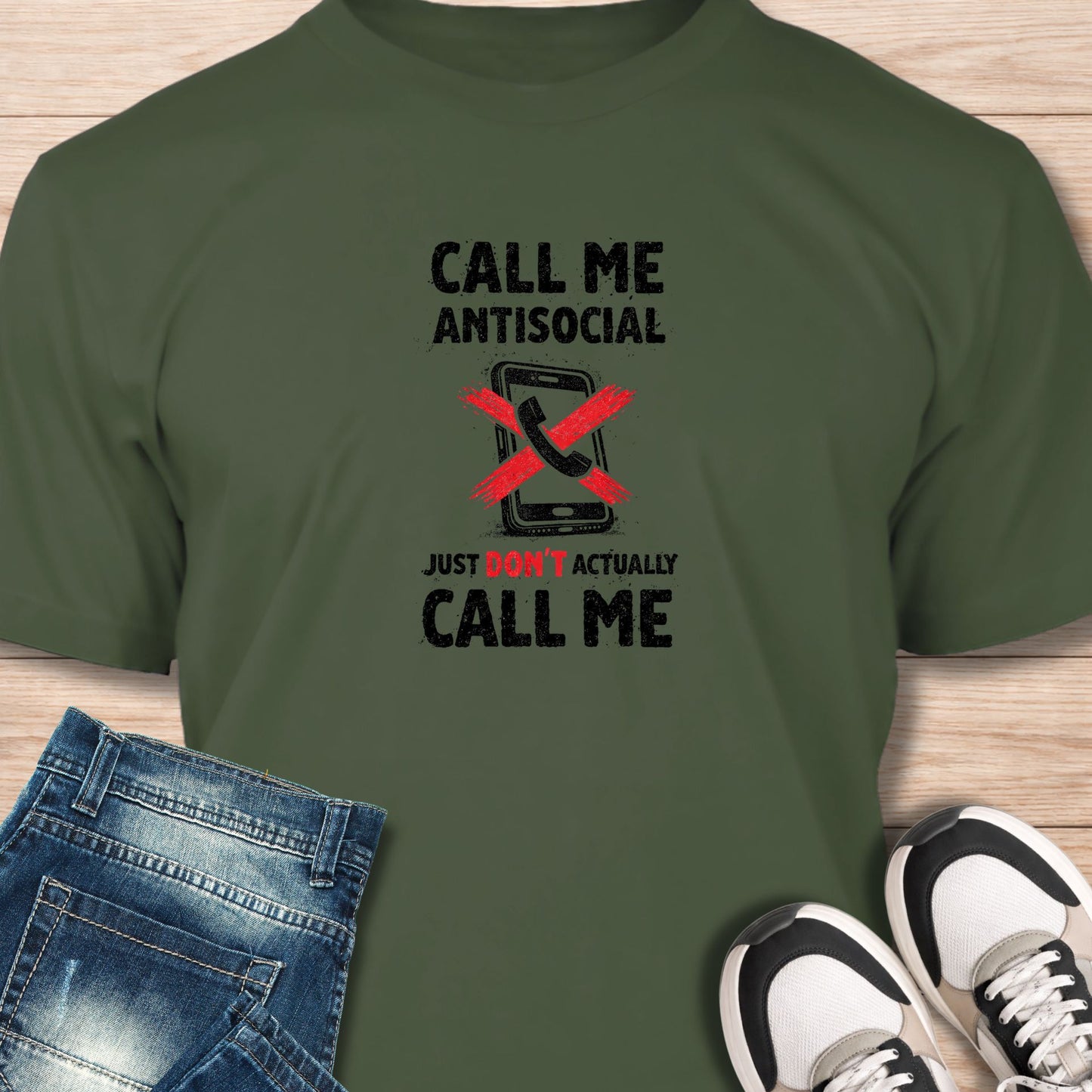 "Call Me Antisocial" T‑Shirt - Humor Tee