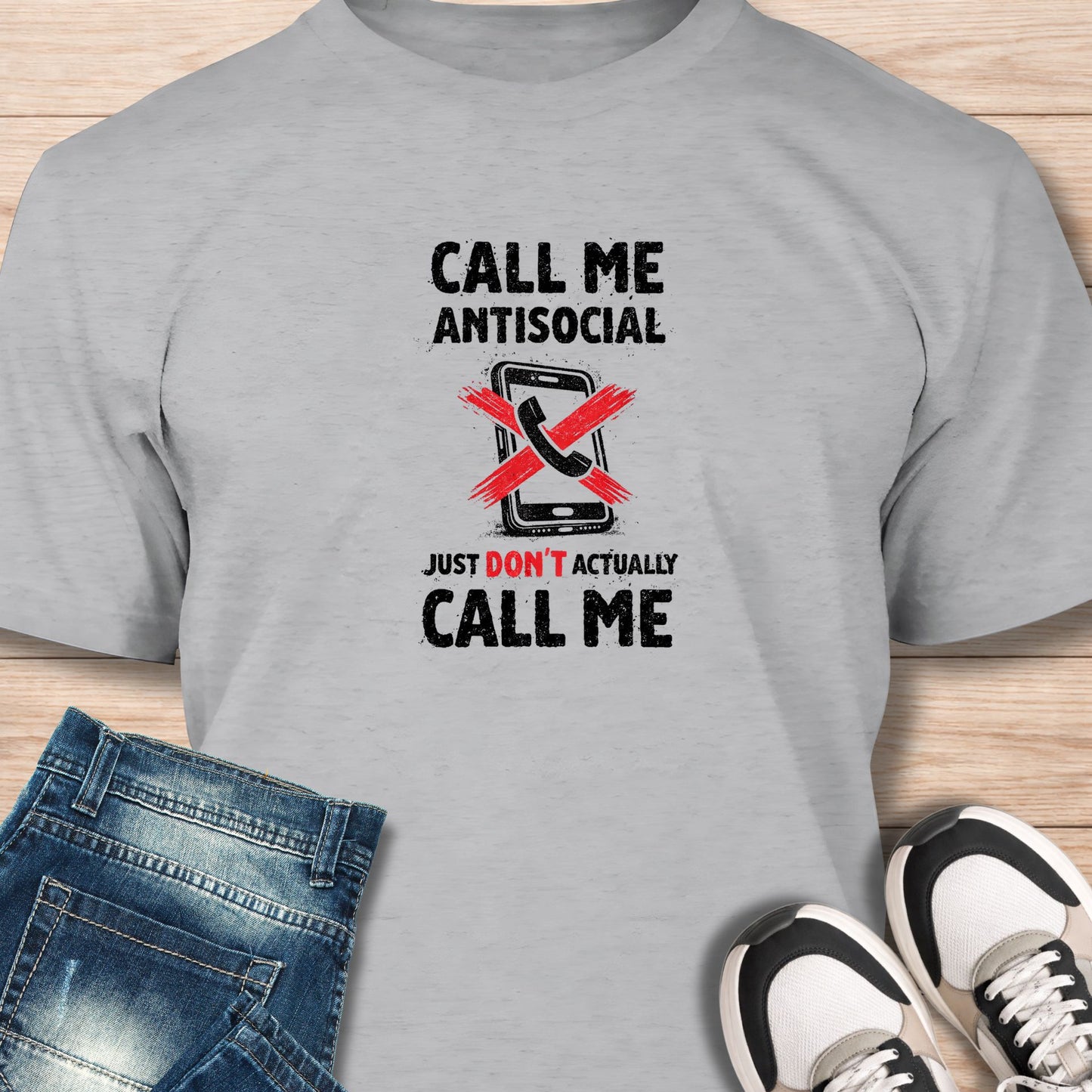 "Call Me Antisocial" T‑Shirt - Humor Tee