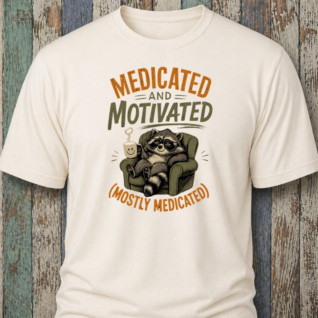 Medicated And Motivated with graphic (Mostly Medicated)