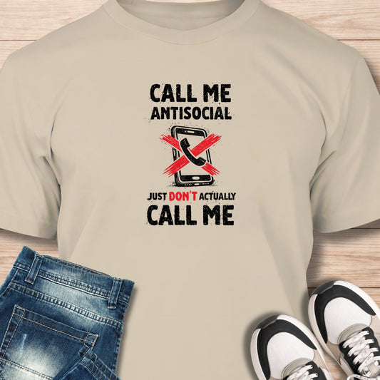 "Call Me Antisocial" T‑Shirt - Humor Tee