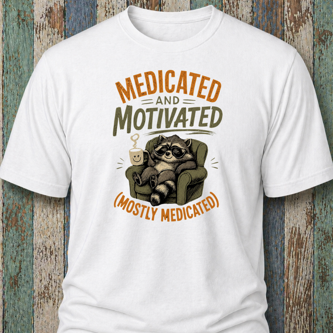 Medicated And Motivated with graphic (Mostly Medicated)